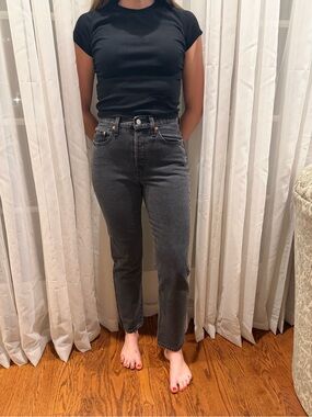 Levi's Black Straight Leg High-Rise Jeans